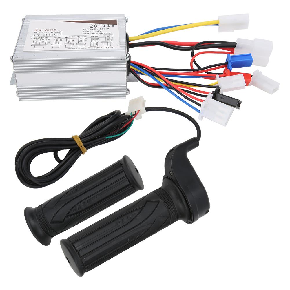 36V 500W Controller Throttle Grip Handlebar Kit Electric Bicycle Scooter Accessory