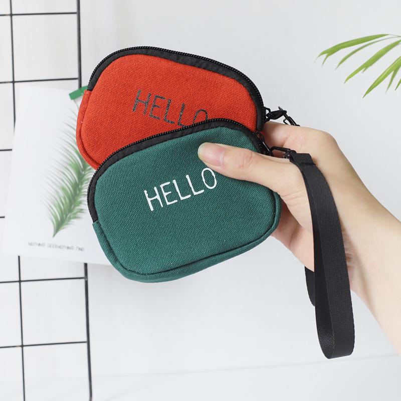 Korean Style Canvas Wrist Wallet: Simple, Portable Card Holder for Students