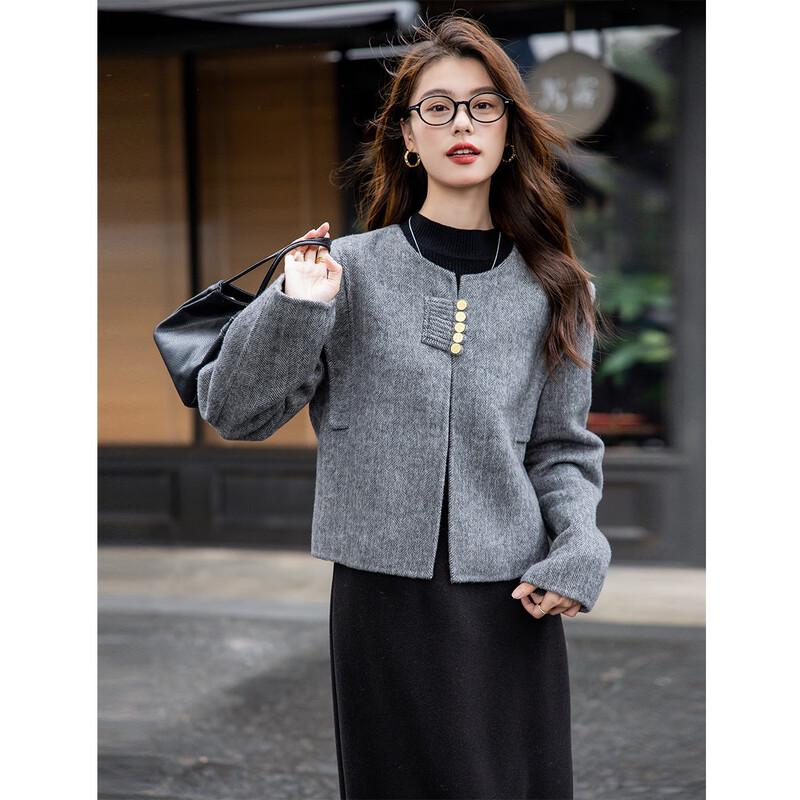 Mokana Women's Elegant Short Wool Coat