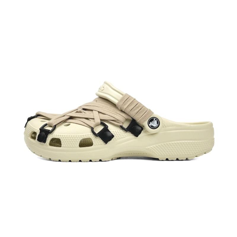 

Crocs Classic clog crazy straps trendy and versatile non-slip and wear-resistant hole shoes unisex bone white 38-39 белый
