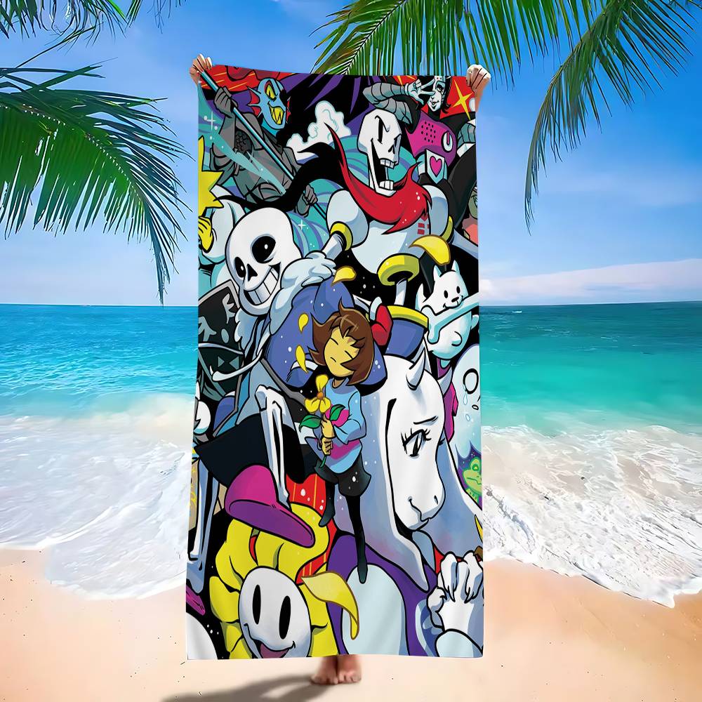 Game U-Undertales Bath Towel Microfiber Soft Water Absorbing Breathable For Girl Kids Decorative Cartoon Beach Towel