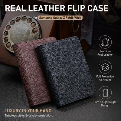 Husă Flip din Piele 100% Autentică pentru Samsung Galaxy Z Fold8 Fold 8 Wide Ultra Lux Business Capac din Piele de Vacă pentru Telefon pentru Fold 8