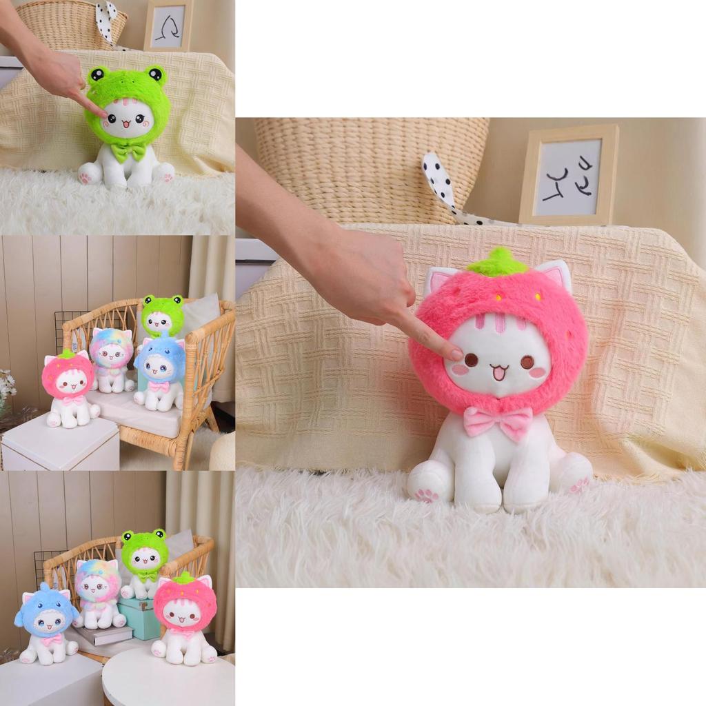 Adorable Cat Plush Toy Sitting Position Soft Stuffed Animal For Kids Gifts