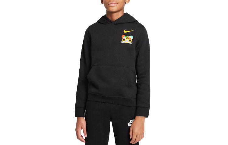 Nike Sweatshirt CNY Collection New Year Edition Fleece Lined Thermal Sports Hooded Pullover Black Kids DQ9133-010 S