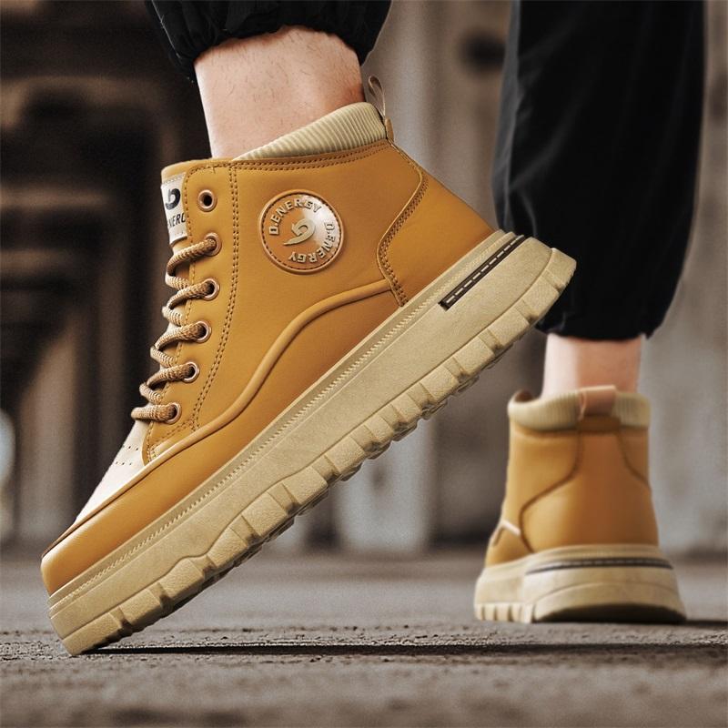 Ботинки Мартинса 22 новая осенняя дышащая британский стиль ретро повседневные кожаные ботинки черные высокие 39