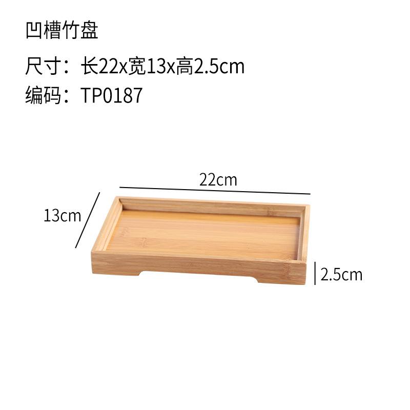 Japanisches Teetablett aus Bambus mit Griffen, rechteckiges Nan-Bambustablett, Home-Restaurant-Teetassen mit Teller, Serviertablett