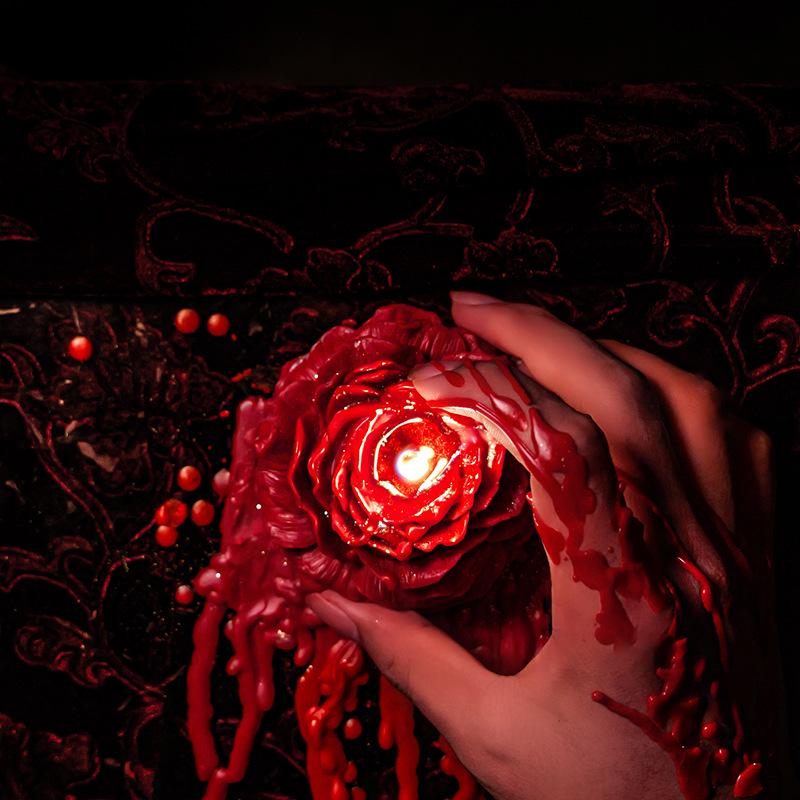 Low-Temp Mood Candles: Beginner & Skin-Friendly, Aromatherapy with Rose & Peony Scents, Dark Gothic Handmade Design for Couples
