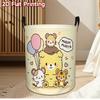 1pc Cute Heart Balloon Laundry Basket with Animal & Balloon Patterns - Foldable Portable Storage Hamper Suitable For, Room, Travel, Collapsible Basket