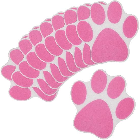 AUEAR, 10 Pack Adhesive Paw Print Bath Treads Non Slip Bathtub Stickers Strong Appliques Anti-Slip Traction to Tubs Decals