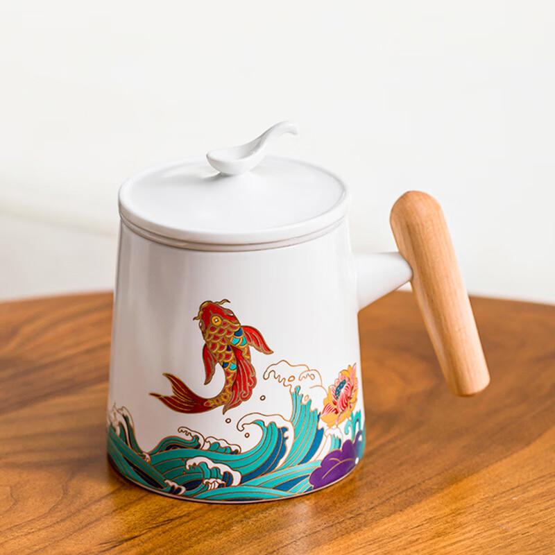 Junshen 17 Ceramic Tea Mug with Lid and Filter