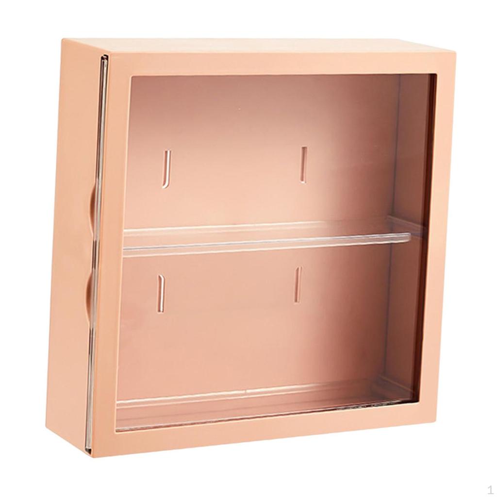 2 Layer Clear Display Case,Dustproof Protection Showcase Storage Box,Wall Mounted Box