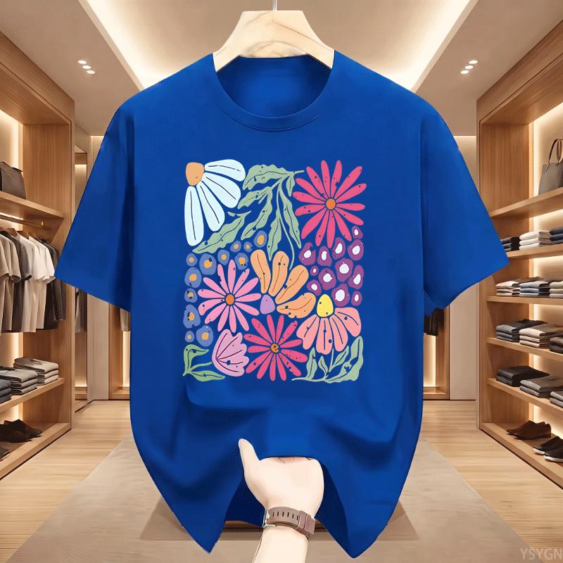 Trendy Boho Floral Tshirt Soft Flower Graphic Tshirt Cute Spring Garden Botanical Top Summer Short Sleeve Unisexs Clothing Tops
