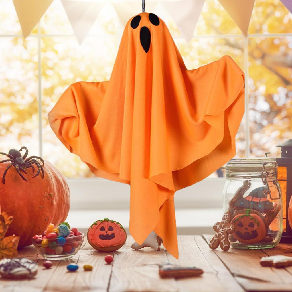 Outdoor Hanging Ghost 19.6in White Flying Ghost for Halloween Party Decorations Hanging Decor for Indoor Garden Yard