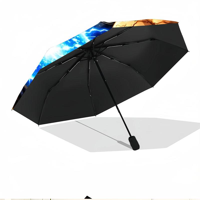 Dragon Ball Print Automatic Open Close Umbrella, Portable Foldable Umbrella, for Outdoor Commute Camping Trip, Ideal Birthday Gift
