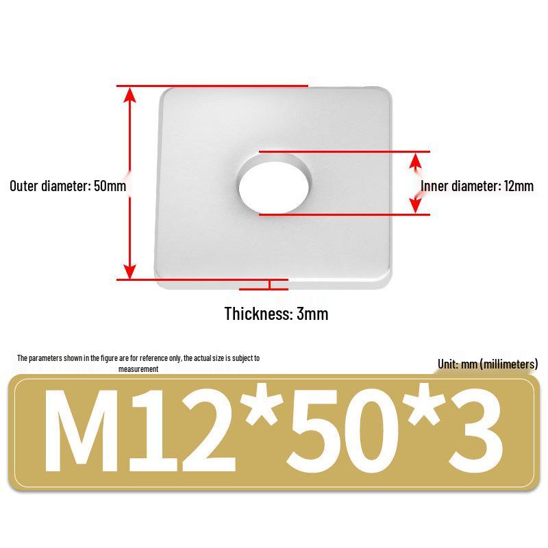 304 Stainless Steel Thickened Square Flat Washers M4-M24