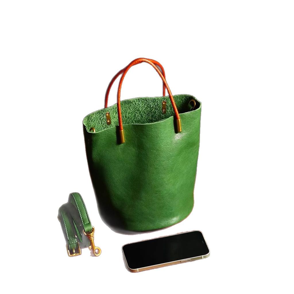 Grüne Beuteltasche Damen Textur PU-Leder Handtasche Sommer Kunstleder Damen Tasche Nischen Design