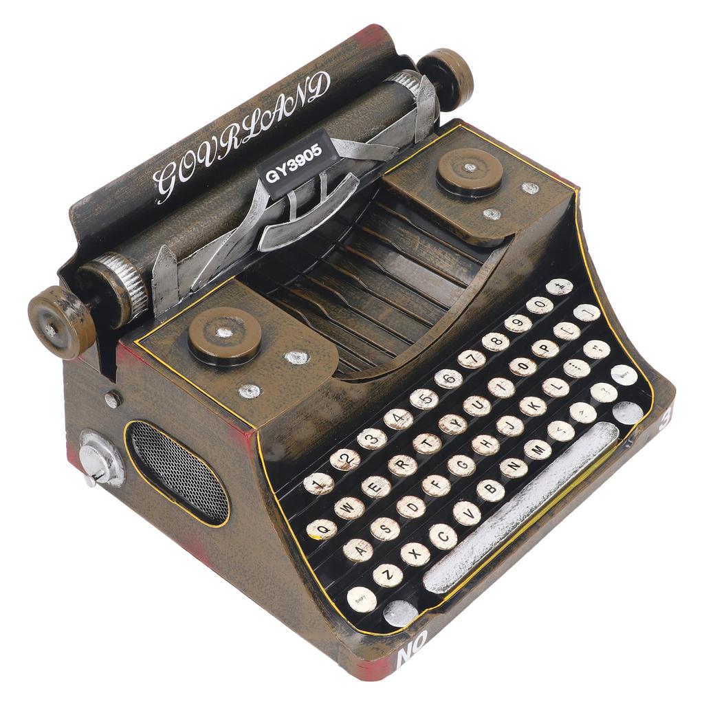 Retro Typewriter Model Reduce Stress Iron Vintage Typewriter Home Decoration Brown M