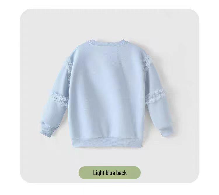Girls' Butterfly Sequin Hoodie - Long Sleeve Mesh Top for Spring/Autumn (2026 Collection)