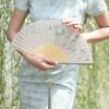 Ancient-Style Women's Qipao Bamboo Folding Fan - Jasmine & Gardenia Dance Design