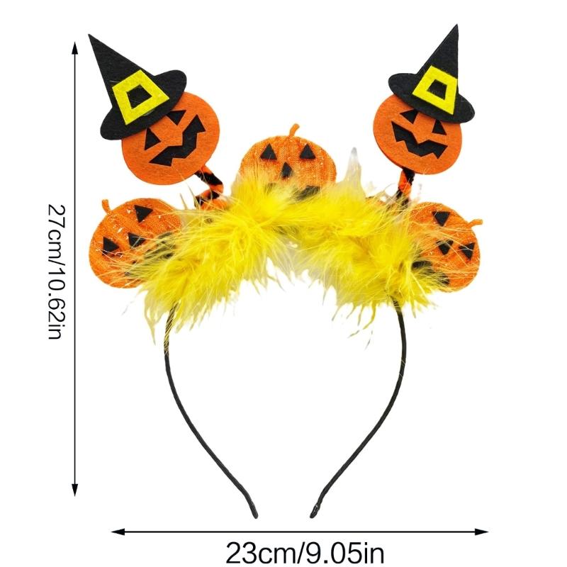 Adult Teens Headband Wing&Skull&Pumpkin Shape Hair Hoop Halloween Party Headpiece Woman Girls Cosplay Costume Hairband