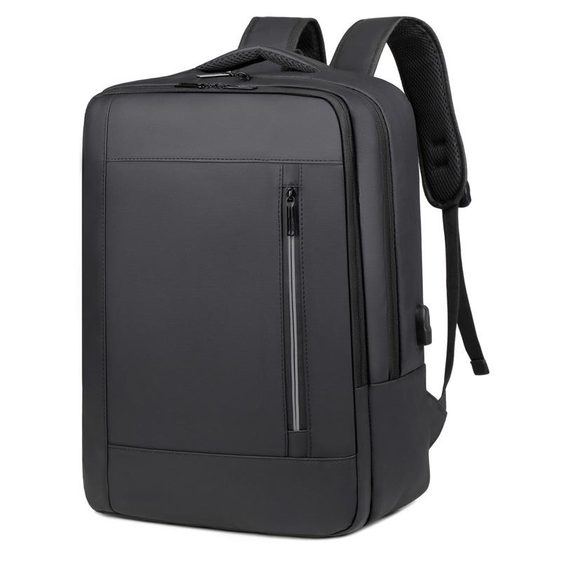

Multifunctional Water-Repellent Leather Laptop Backpack чорний