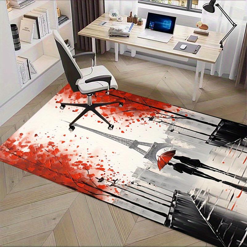 Office Carpet Romantic Parisian Walkway Design with Eiffel Tower, Perfect for Sofa Protectio