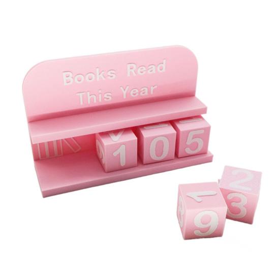 Yousheng 1 Set 3D Printed Reading Tracker Book Read This Year Counter with Number Blocks Reading Nook Decoration for Bookshelf Desk Reading Challenge