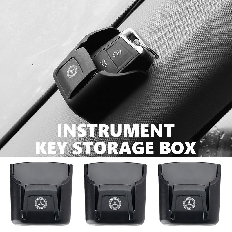 For Benz Car Key Holder Clip Dashboard Organizer Adhesive Mount Keychain Storage Box AMG VIANO GLB GLC W108 W124 W126 W169 W176