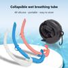 Kolip Freediving Snorkel Silicone Flexible Roll Up Snorkel Set With Compact Storage Case For Outdoor Scuba Diving