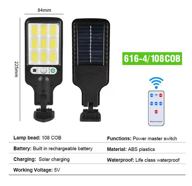 Waterproof Solar LED Street & Courtyard Light with Motion Sensor
