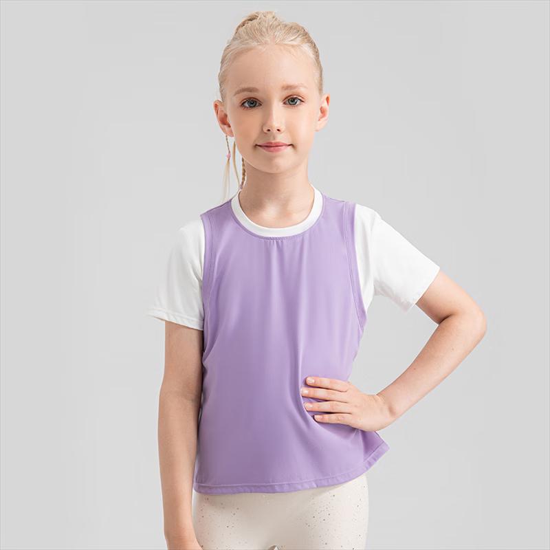 

Girls Loose Fit Faux Two-Piece Yoga T-Shirt 150