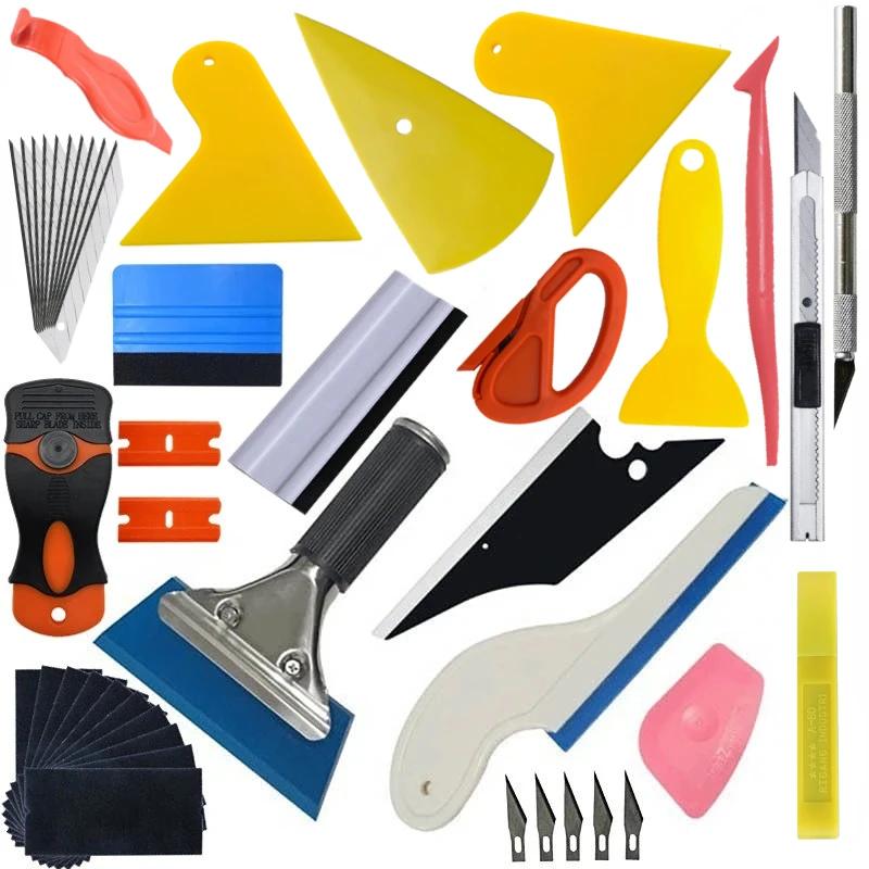 Pro Magnetic Vinyl Wrap Tool Set Car Window Tint Film Install Kit with Squeegee Knife Blades Magnetic Holder Auto Wrap Tools