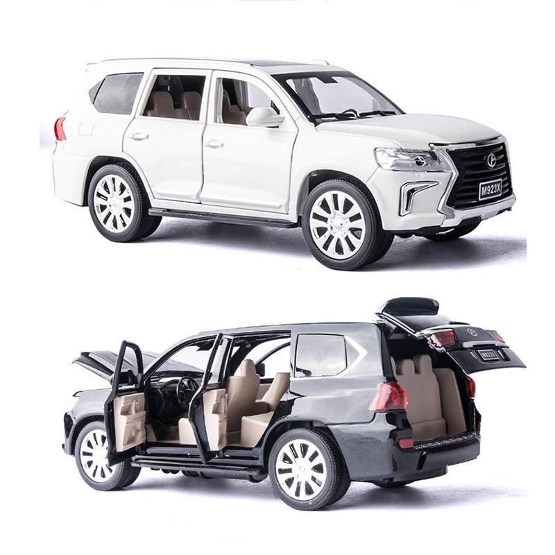 1/24 skala Lexus LX570 odlany model samochodu zabawka, wycofać pojazd zabawkowy z dźwiękiem i światłem dla dzieci maluch chłopcy dziewczęta kolekcja prezentów