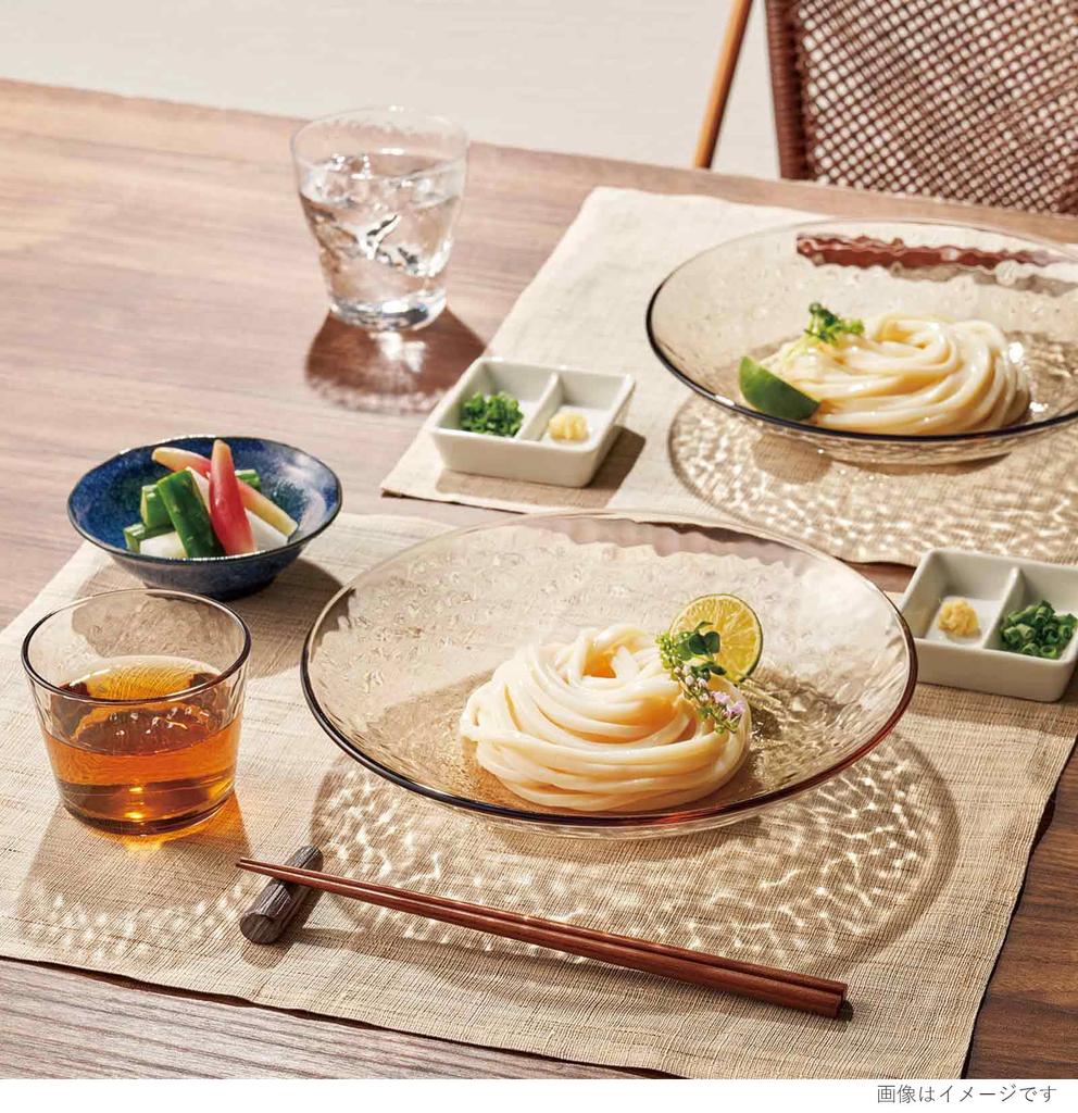 Toyo Sasaki Glass and Soup Bowl Set of Made In Dishwasher Soba Choko Noodle Small Deep Glass Plates, Glacée 3, Japan, Safe, (Soba Cup), Plate, Bowl,