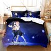 Cool Soft Pastel Cherry Blossom School Girls Sketch Bedding Set Duvet Cover + 2 Pillowcases Muted Pink Neutral Bedroom Decor