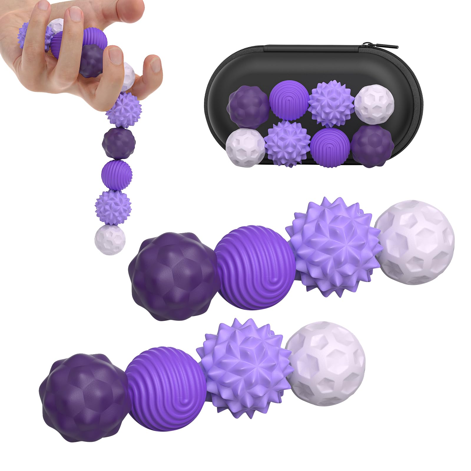 

Magnetic Balls Fidget Toy,Attraction Balls with Textures Silicone Shell for Teens, Office Desk Silent Fidget Toys for Adults фіолетовий