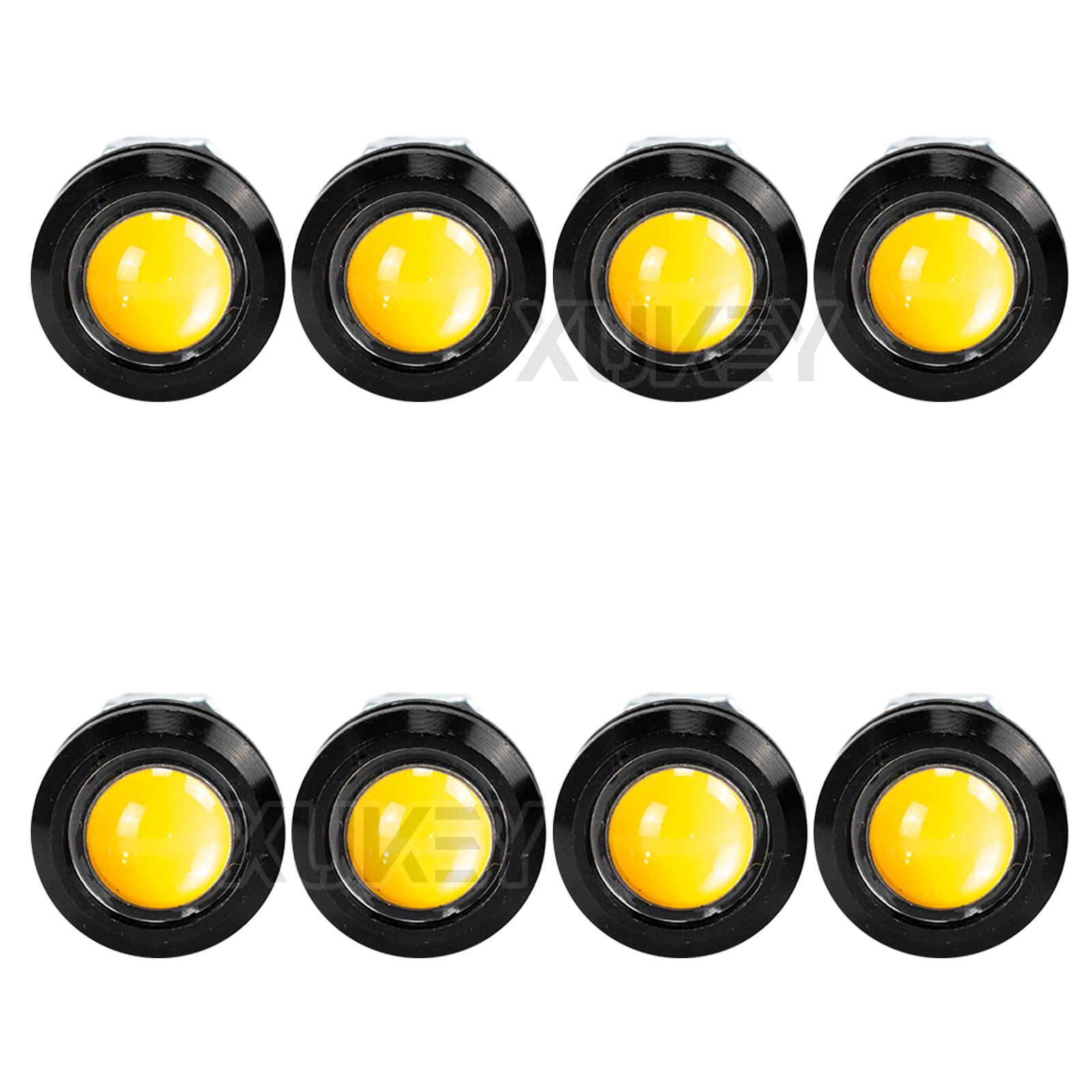 

8 универсальных ламп на переднюю решетку 12 В, янтарный светодиодный светильник с орлиным глазом, лампа для бега грузовика, лампа для маркировки, гриль, противотуманный рок, Hawkeye, DRL Raptor Style жёлтый