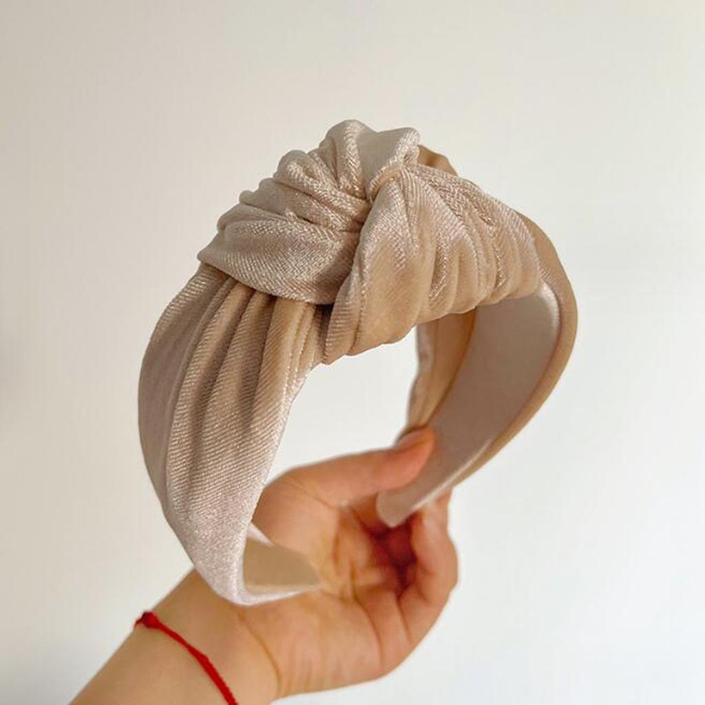 PROLY New Fashion Hairband For Women Solid Color Wide Side Headband Warm Canary Velvet Turban Winter Hair Accessories