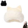 Plush Cat Ear Beanie Warm Pullover Hat Casual Knitted Winter Cap  Winter Wear