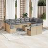 VidaXL Garden Lounge Set with Cushions 13 Pcs Beige Braided Resin 3250218