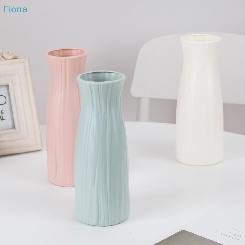 Modern Ribbed Plastic Vase,Minimalist Textured Flower Vases for Home Decor,Living Room Table Centerpiece