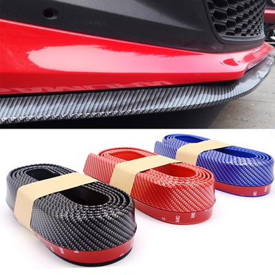 2.5m Car Bumper Lip Strip Protectors Splitter Body Kits Spoiler Bumpers Car Door Bumper Carbon Fiber Rubber Lip 65mm Width
