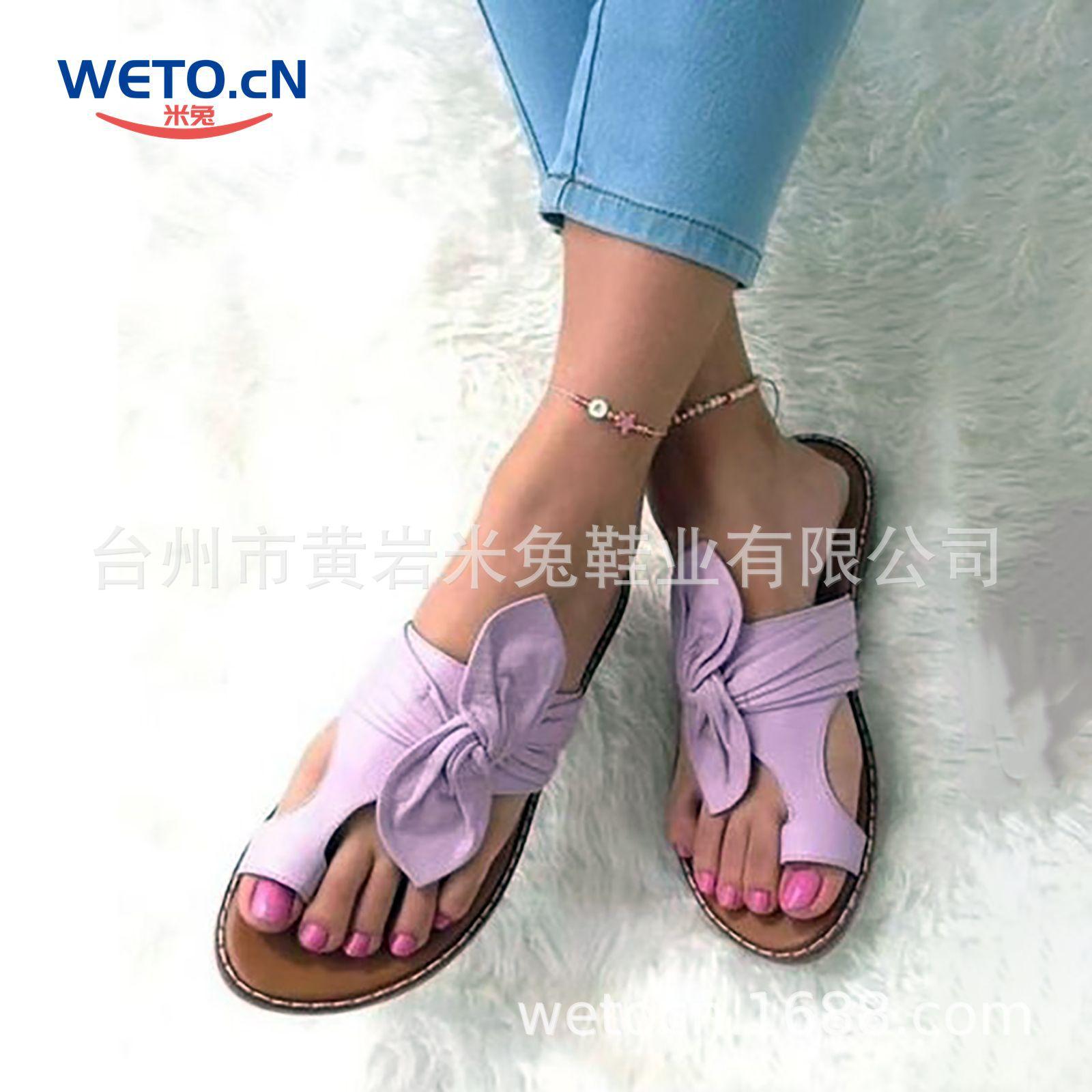 

Модные уличные тапочки с милым бантом, закрывающие пальцы, на плоской подошве, крутые тапочки 43