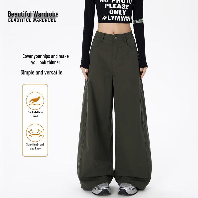 BEAUTIFUL WARDROBE Women s High-Waist Wide-Leg Trousers M