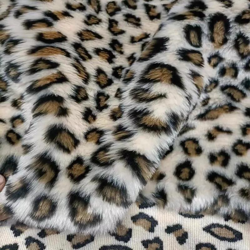 0.5/1/2 Yads 10mm Imitation Rabbit Leopard Plush Fabric Faux Fur for Sewing Winter Coats Decorative Cloth DIY Clothing Fabrics