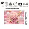 Happy Mother's Day Photography Backdrop Balloons Flowers Love Heart I Love Mom Mother's Day Party Decor Photo Background Studio