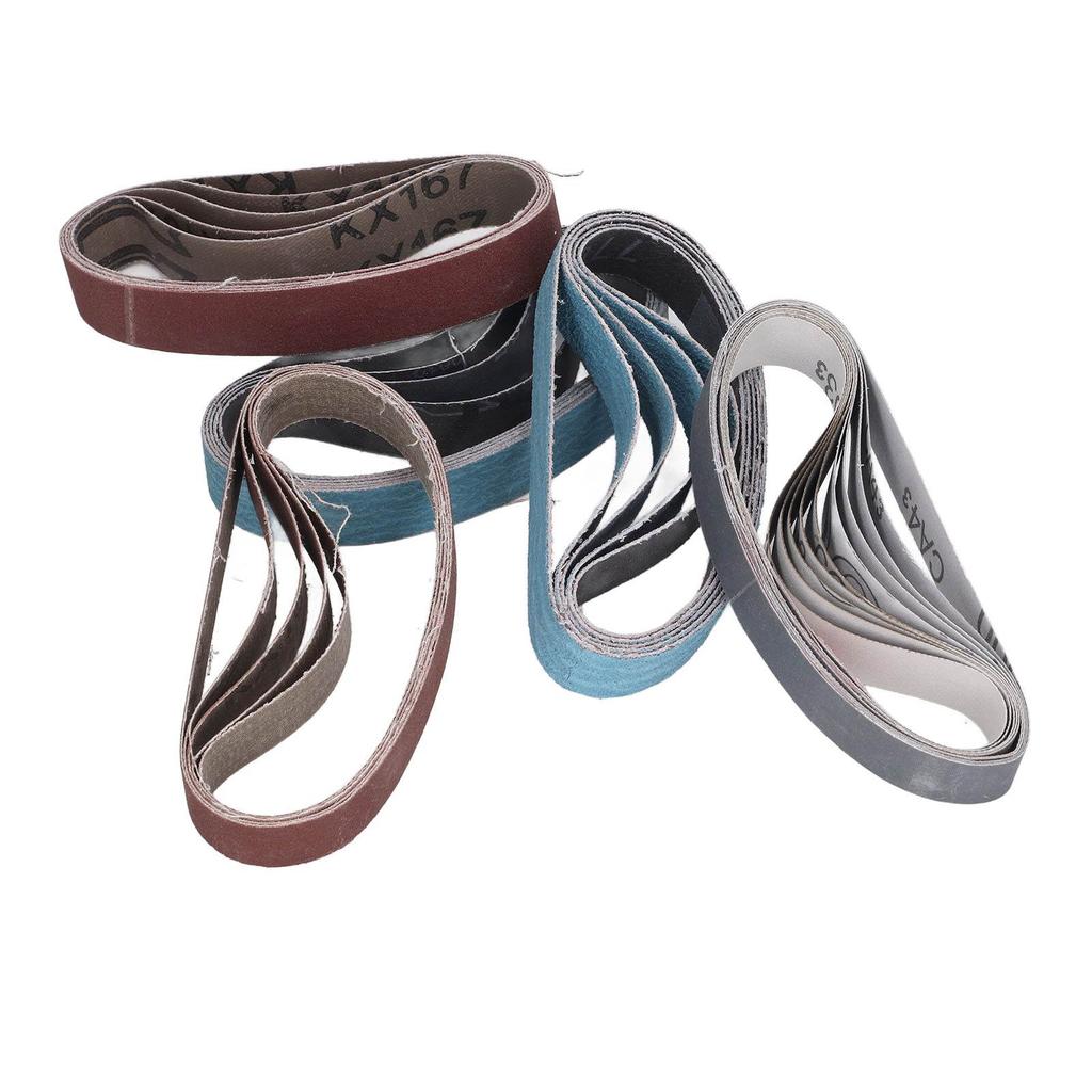 30PCS Sanding Belts Assortment Knife Sharpener Sandpaper Belt Set 80 120 240 400 800 1000 Grit 1 2in 12in
