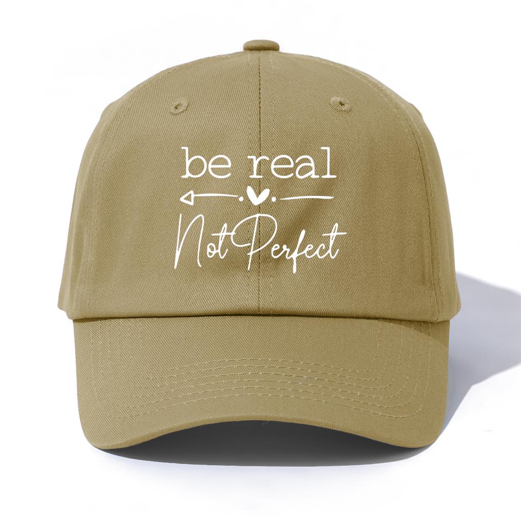 1pc BE REAL Print Baseball Cap for Adults, Minimalist Retro Style Casual Soft Adjustable Dad Hat, Perfect As Gift
