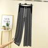 Women's Modal Striped Wide Leg Pants Summer Thin Straight Trousers Loose Casual Pajama Pants With Pockets Plus Size Draped Loungewear