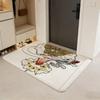 band G-Green Day Floor Mat Flannel Door Mat Non-Slip Absorbent Washable Indoor Home Rug